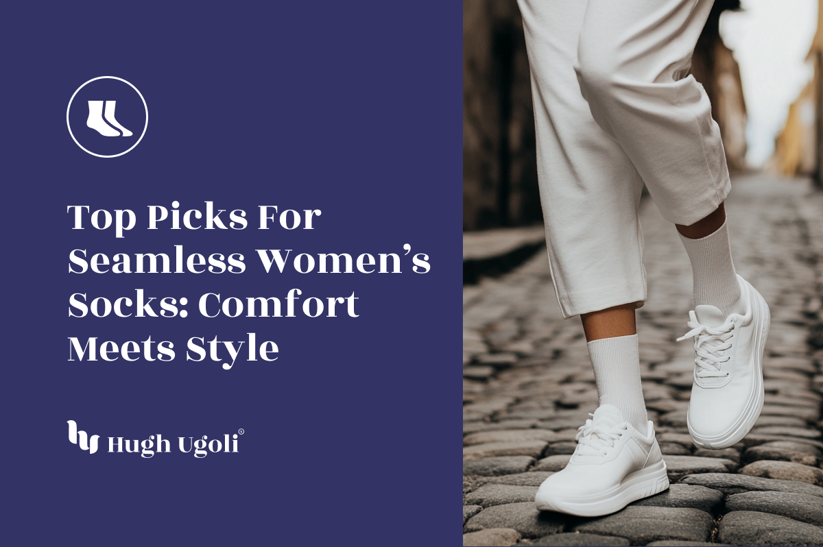 Close-up of a woman walking on cobblestone streets in seamless white socks and white sneakers, blending comfort and style.